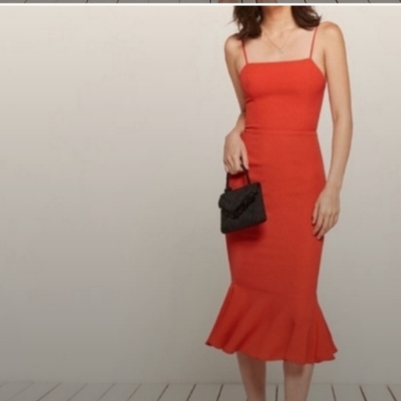 Reformation Moxie Dress Size 8 in Fruit Punch orange red - Picture 2 of 6